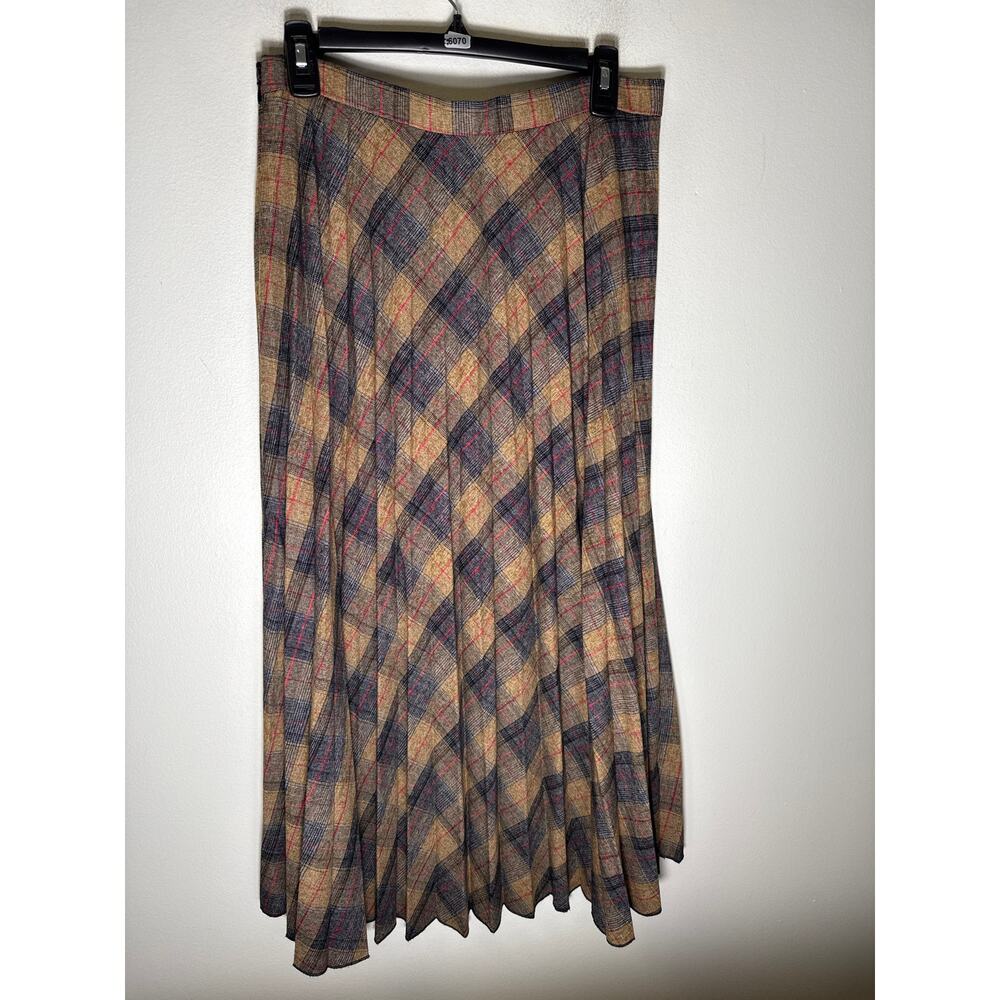 MNG Mini Pleat Plaid Maxi Skirt Sz M